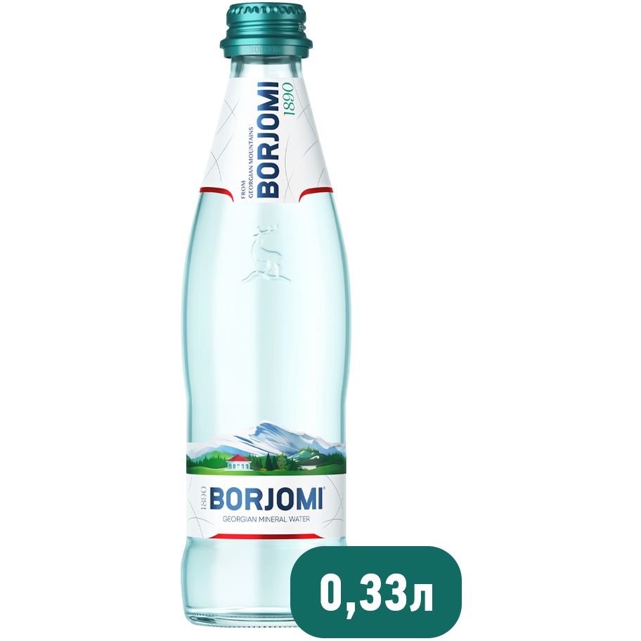 Купить оптом Вода питьевая Borjomi, минеральная, газированная, ст.бутылка,  0,33 л на MAY24