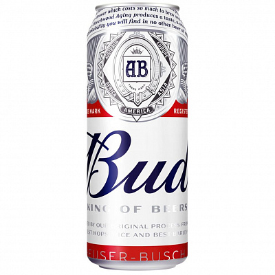 Пиво Bud "Светлое", 5,0% , 0,45 л