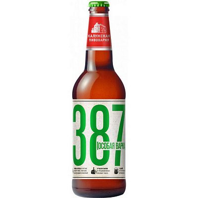 Пиво светлое 387 "Особая варка", 450 мл