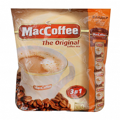 Купить оптом Кофейный напиток растворимый 3 в 1 MacCoffe "Original", 100 пакетиков на MAY24