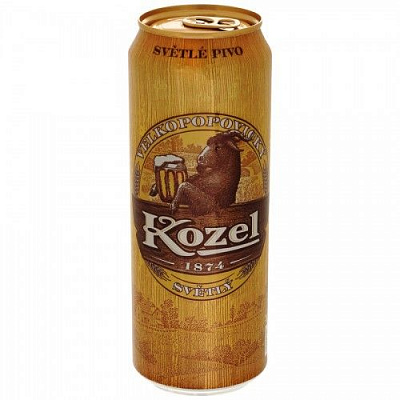 Пиво Velkopopovicky Kozel "Svetly", ж/б, 4,0%, 0,45 л